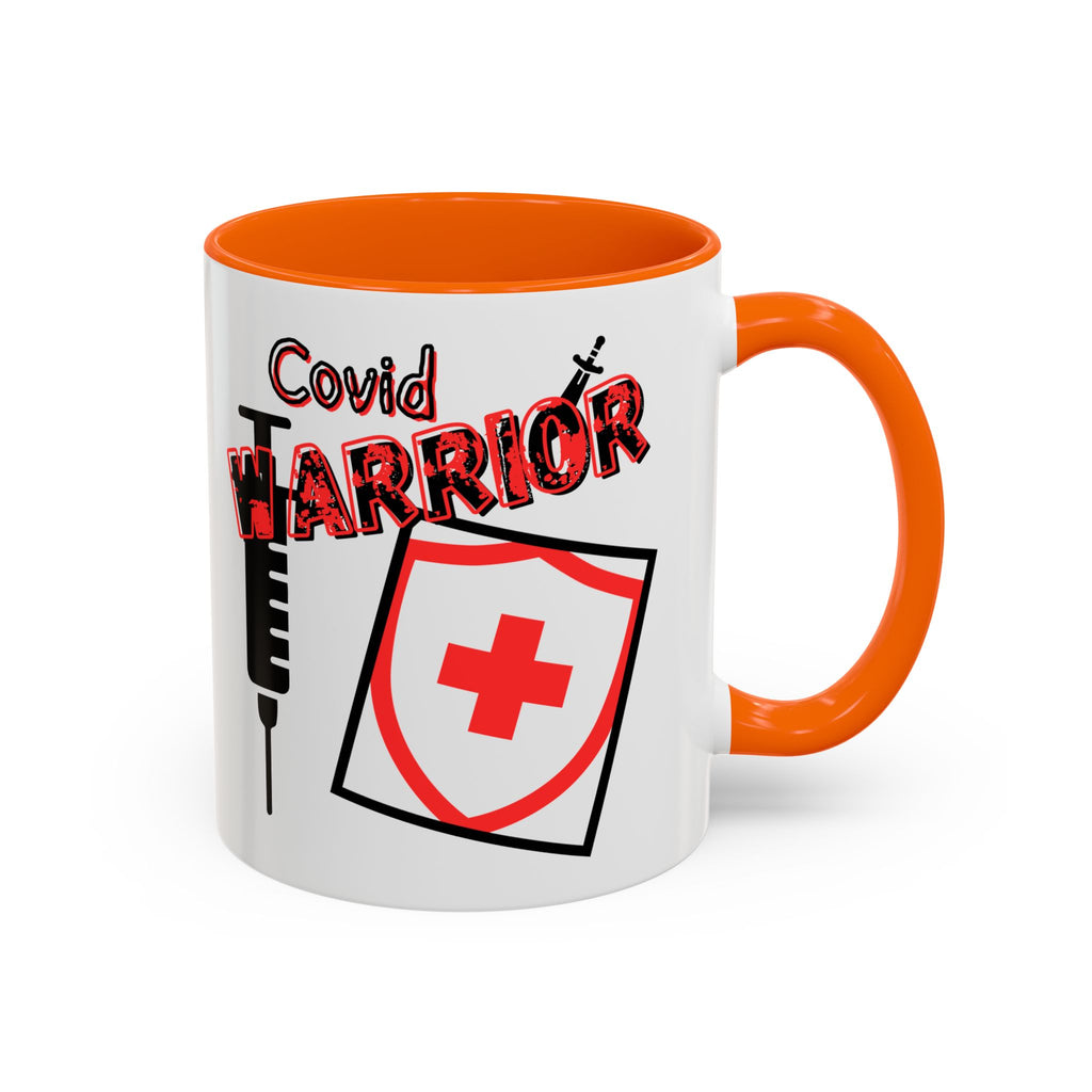 COVID Warrior Coffee Mug(Red|Black) | Vaccine Shield Accent Mug 11/15oz| Medical Staff Work Mug |