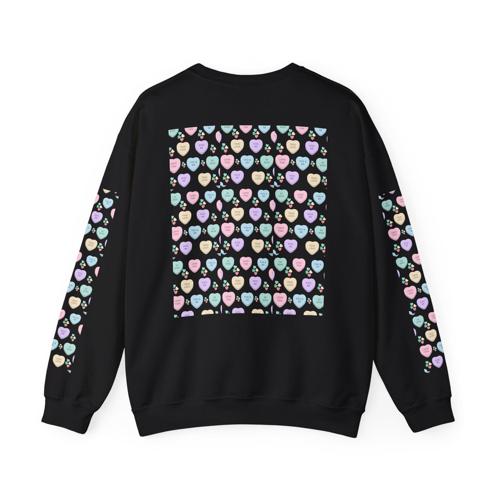 Candy Kisses Valentines Day Crewneck Sweatshirt | Heart Sweater | Candy Sweater |