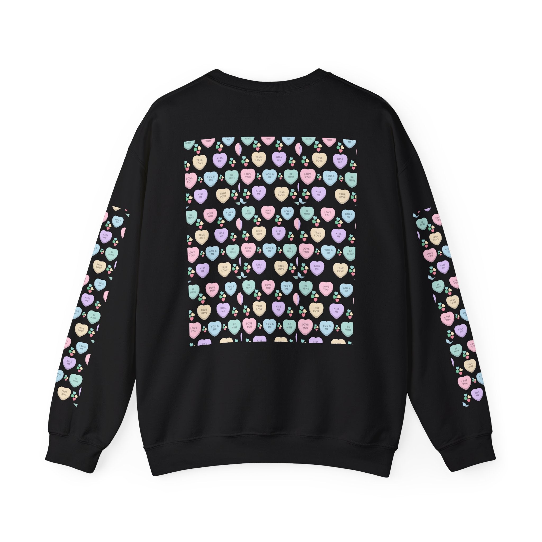 Candy Kisses Valentines Day Crewneck Sweatshirt | Heart Sweater | Candy Sweater |