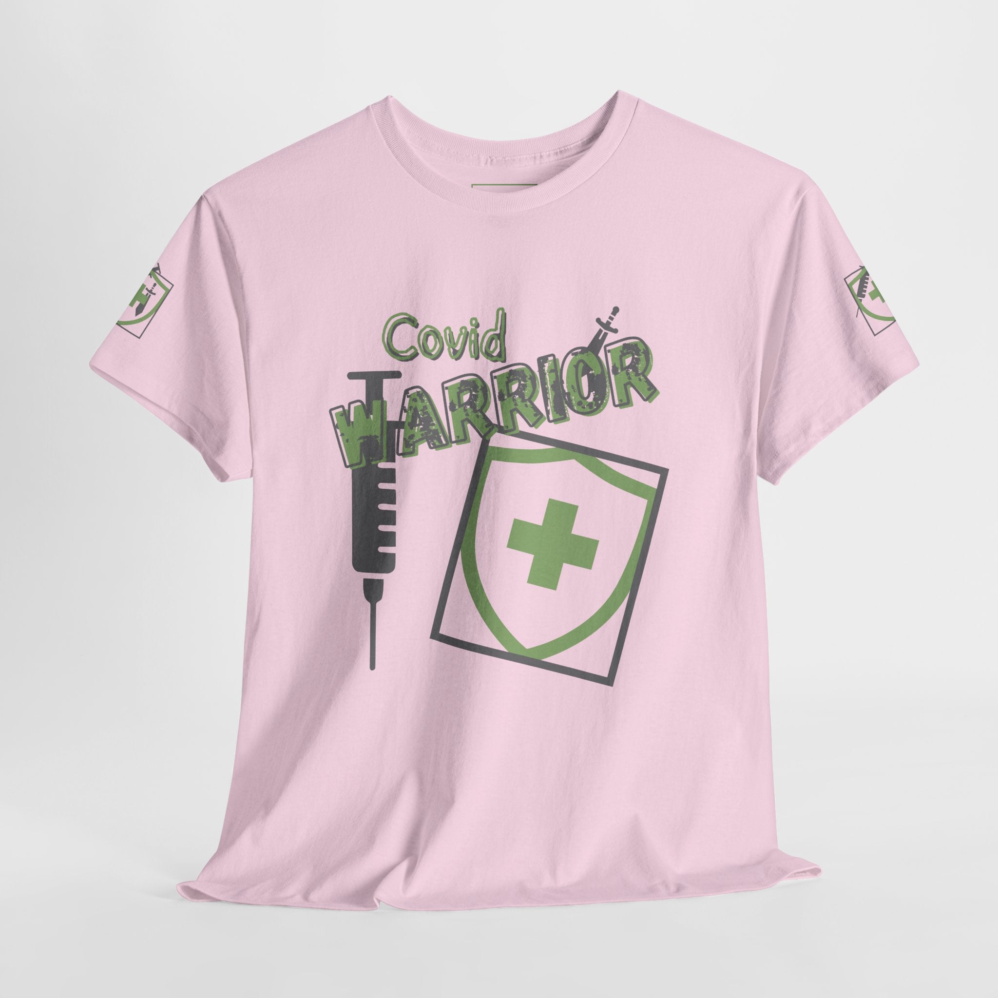 COVID Warrior Nurse & EMS T-Shirt(Green|Grey) | Medical Staff Tribute Tee | EMS Casual Tee |