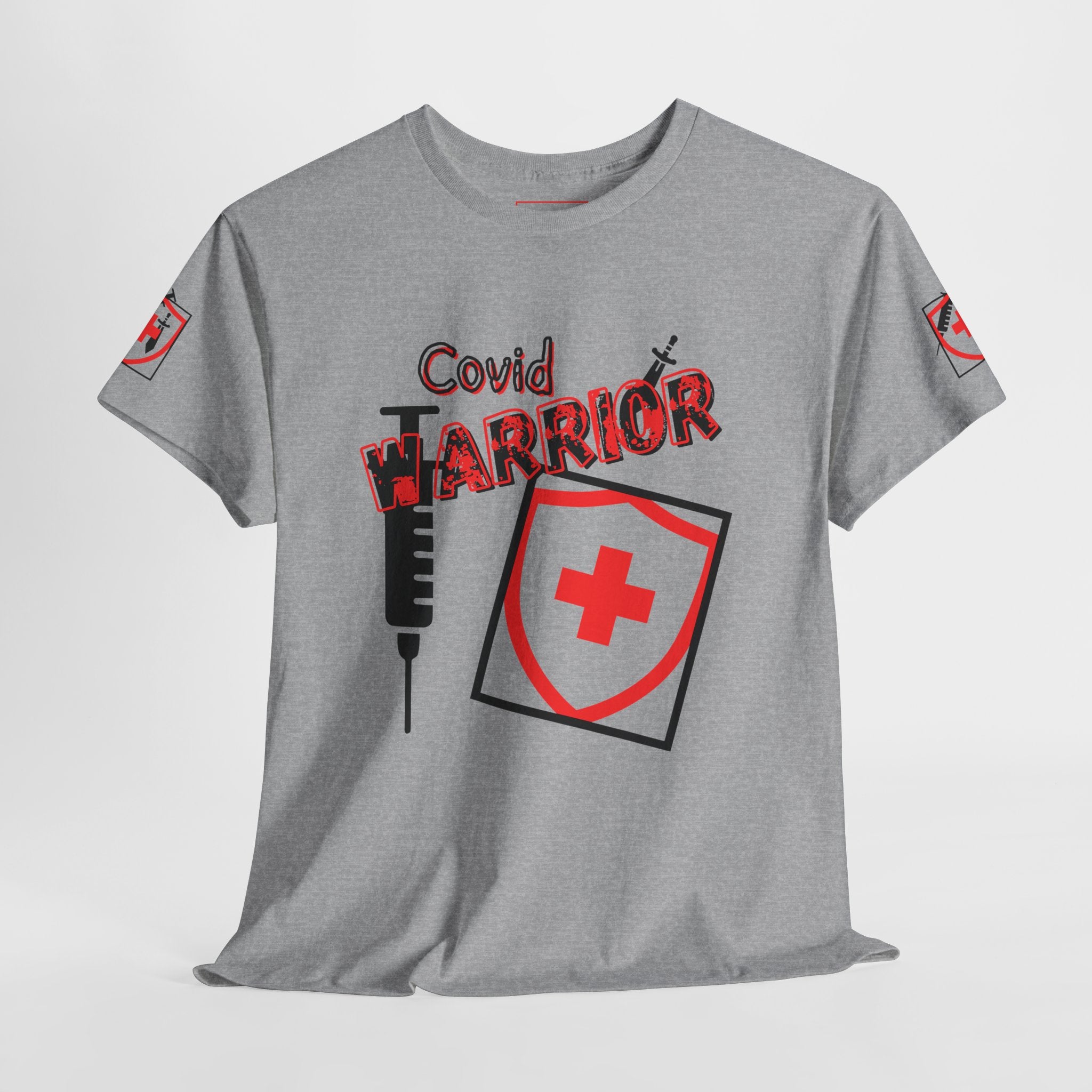 COVID Warrior Medical Staff T-Shirt(Red|Black) | Casual Medical T-Shirt| Nursing Tee | EMT Casual Shirt |