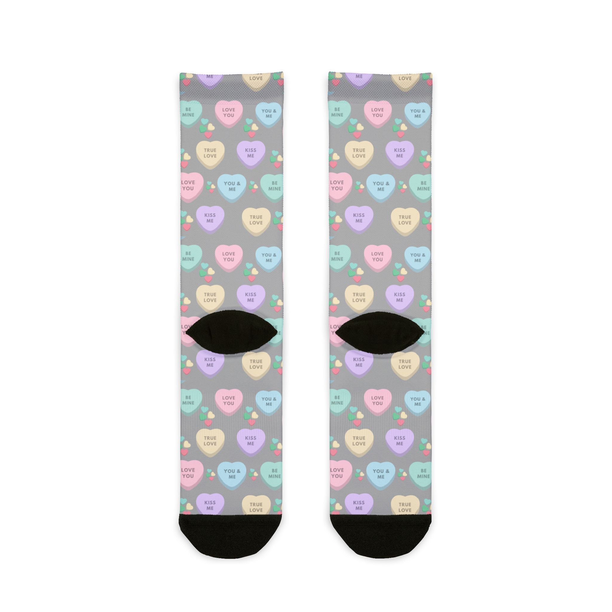 Candy Kisses Valentines Day Crew Socks | Heart Socks | Candy Socks |
