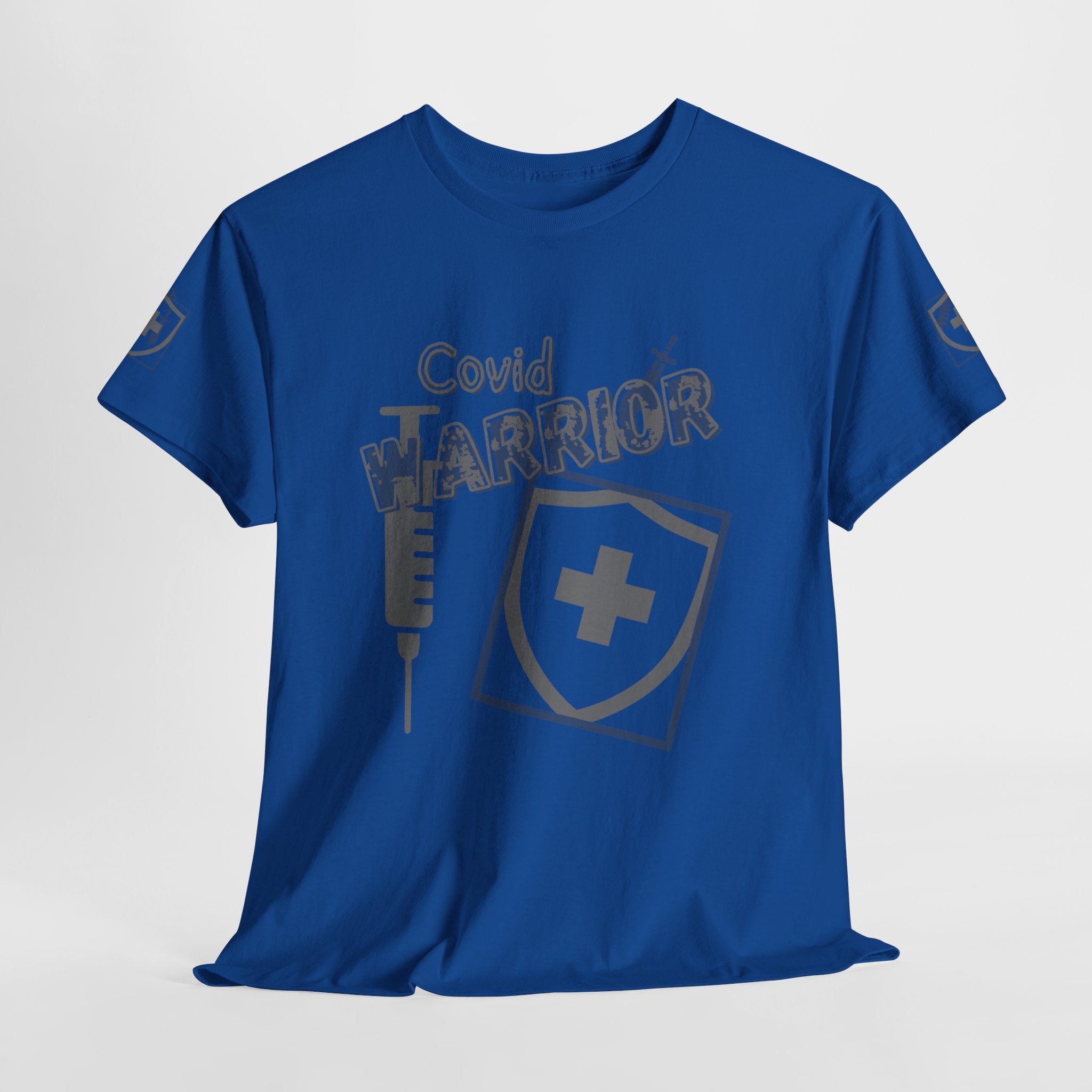 COVID Warrior Nurse & EMS T-Shirt(Blue|Grey) | Medical Staff Tribute Tee | EMS Casual Tee |