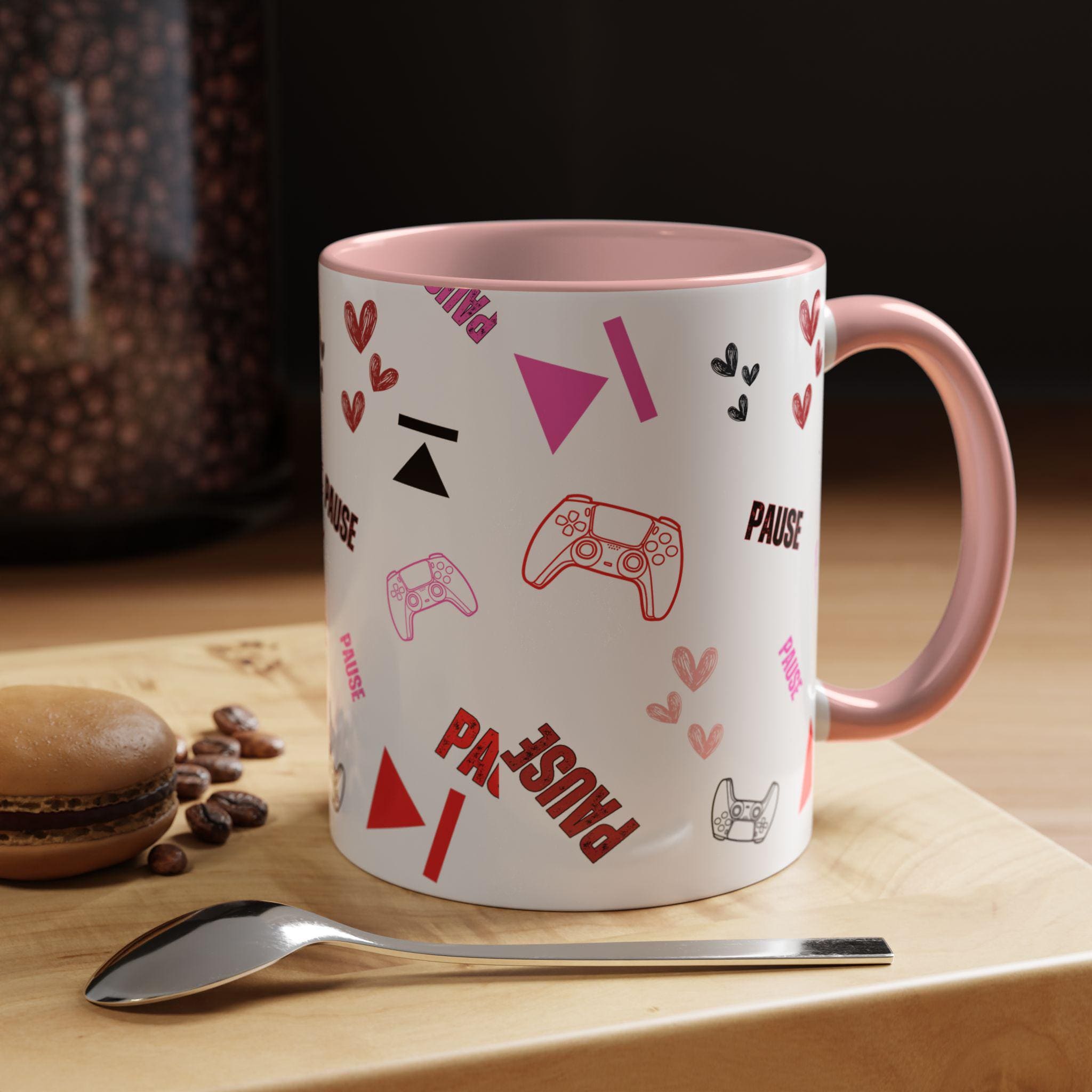 Valentine Gamer Heart Controller Mug | Accent Coffee Mug 11oz 15oz | Gamer Valentines Mug | Gamer Mug |