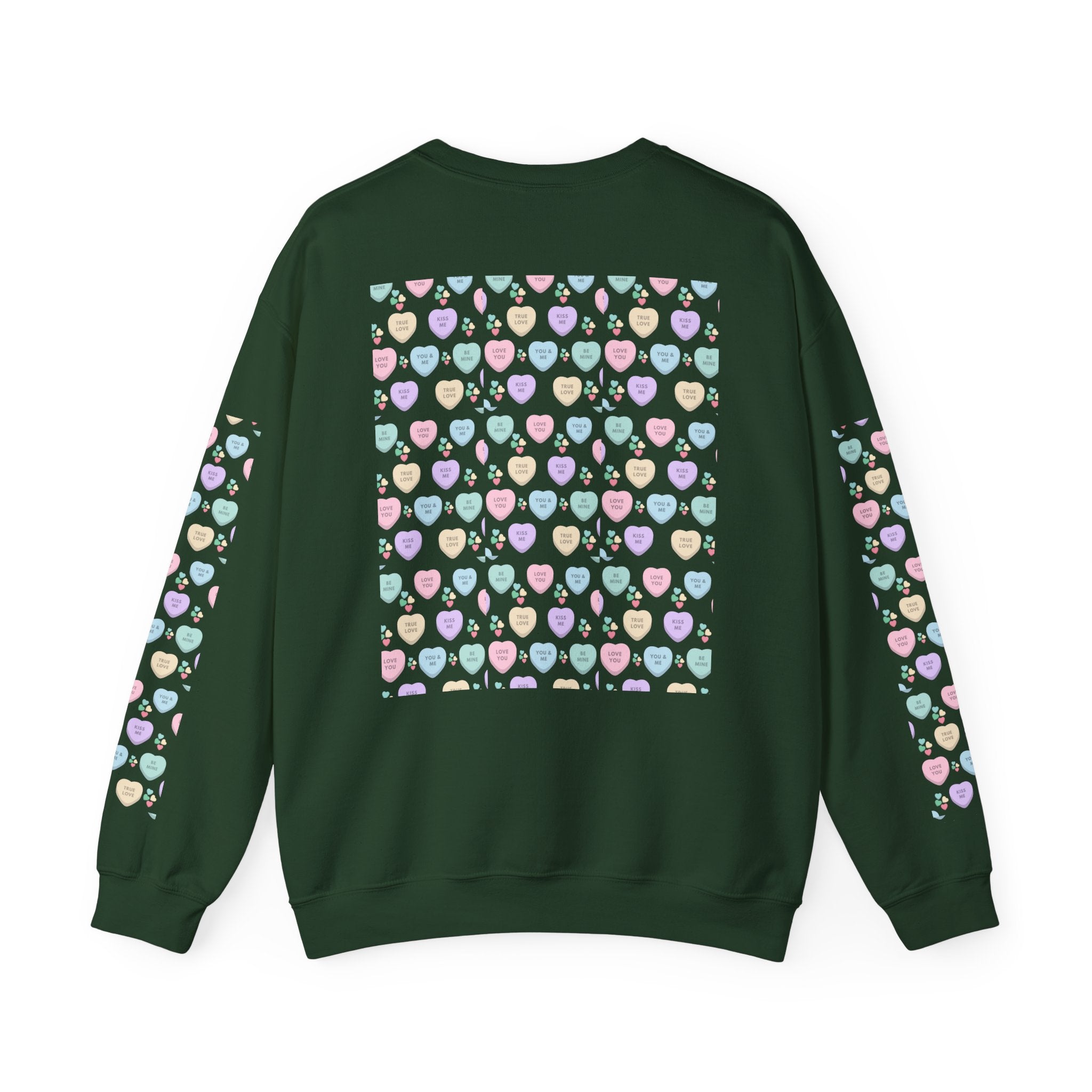 Candy Kisses Valentines Day Crewneck Sweatshirt | Heart Sweater | Candy Sweater |