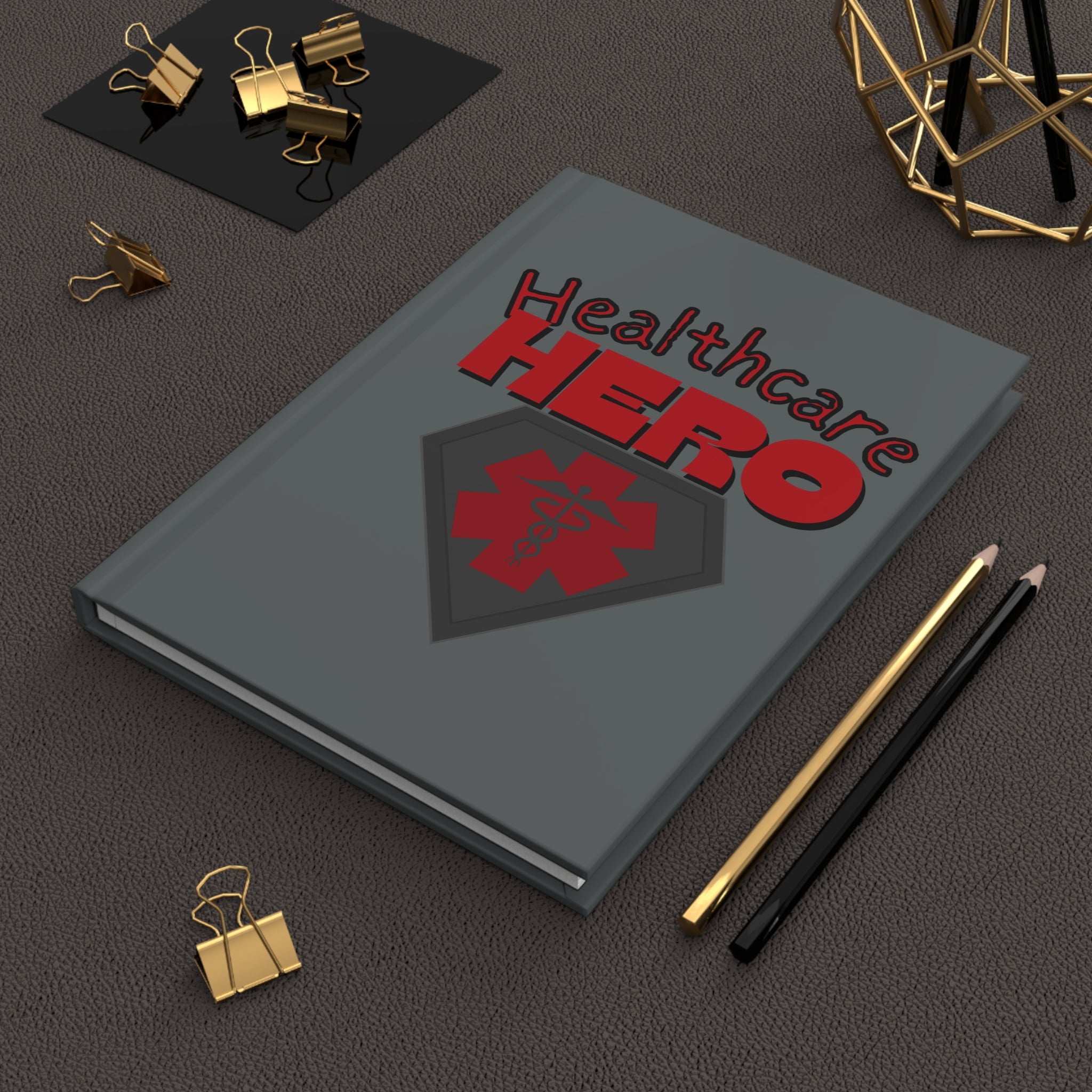Healthcare Hero Hardcover Journal(Blue|Red) | Medical Staff Notebook | Journal for Medical Workers |Medical EMT Nurse Doctor Gift
