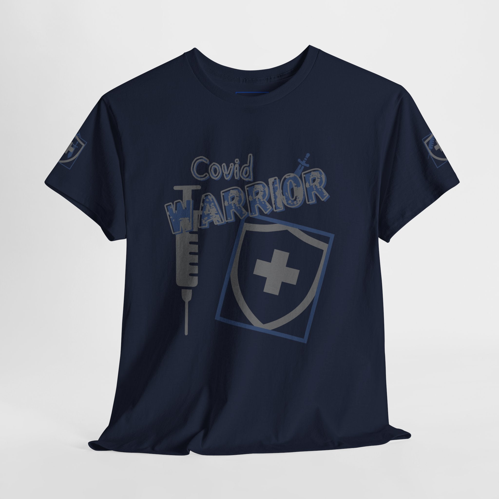COVID Warrior Nurse & EMS T-Shirt(Blue|Grey) | Medical Staff Tribute Tee | EMS Casual Tee |