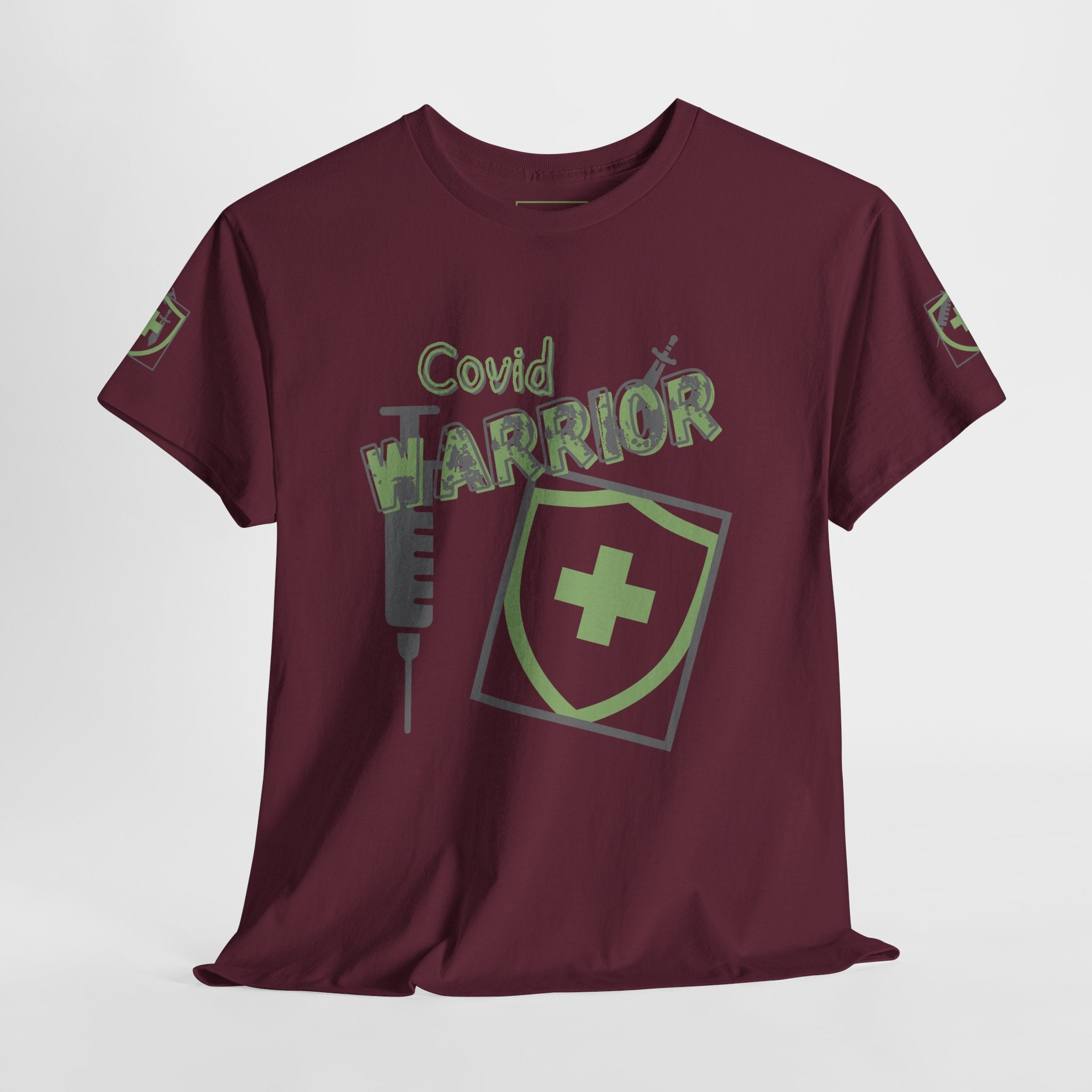 COVID Warrior Nurse & EMS T-Shirt(Green|Grey) | Medical Staff Tribute Tee | EMS Casual Tee |