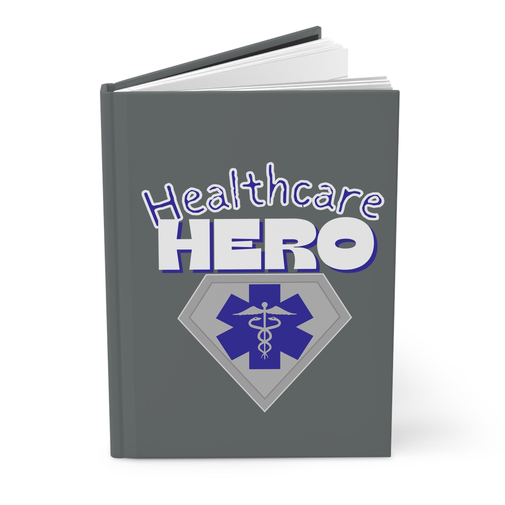 Healthcare Hero Hardcover Journal(Blue|White) | Medical Staff Notebook | Journal for Medical Workers |Medical EMT Nurse Doctor Gift