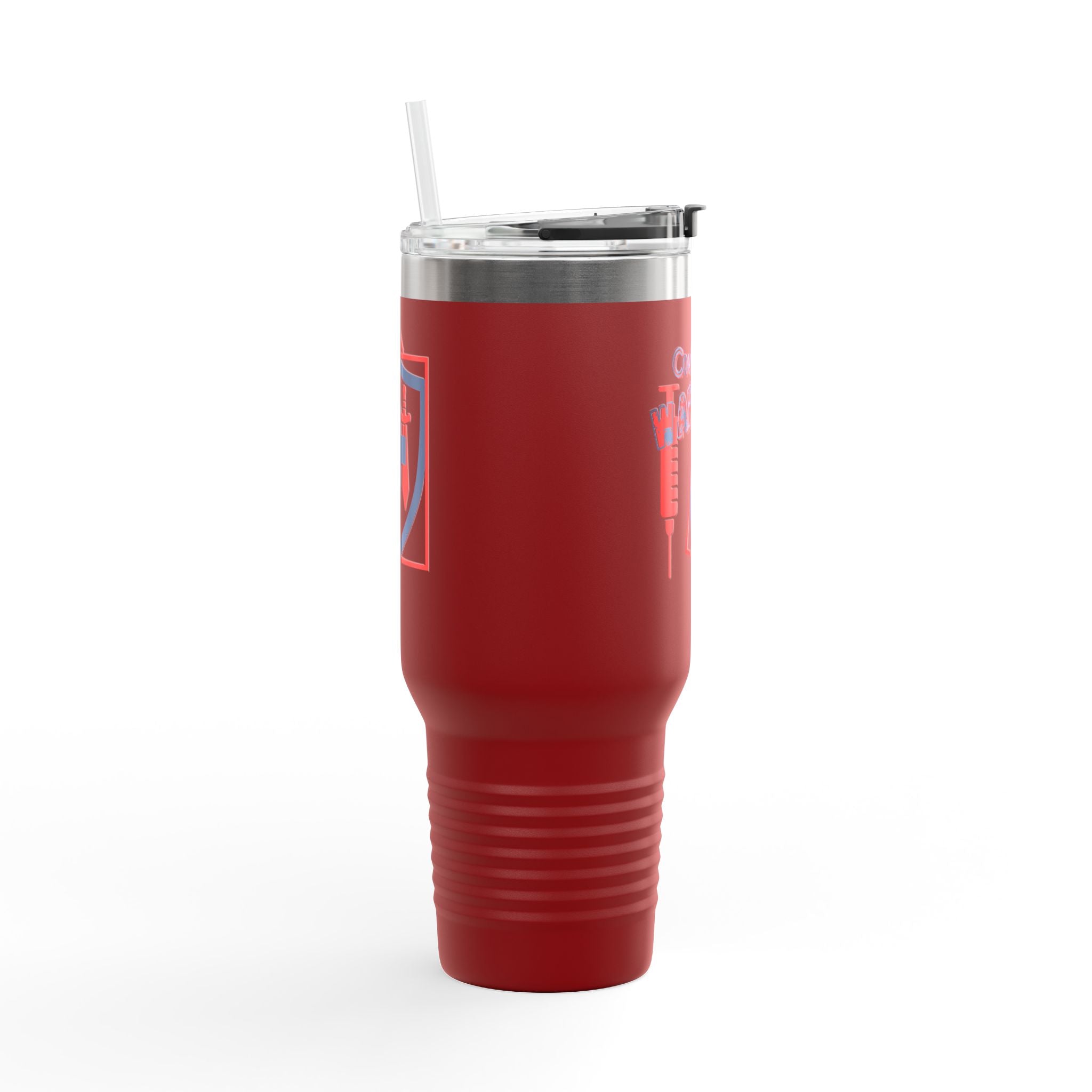 COVID Warrior 40oz Insulated Travel Mug(RedBlue)|Tumbler for Medical Professional| EMS Travel Mug |