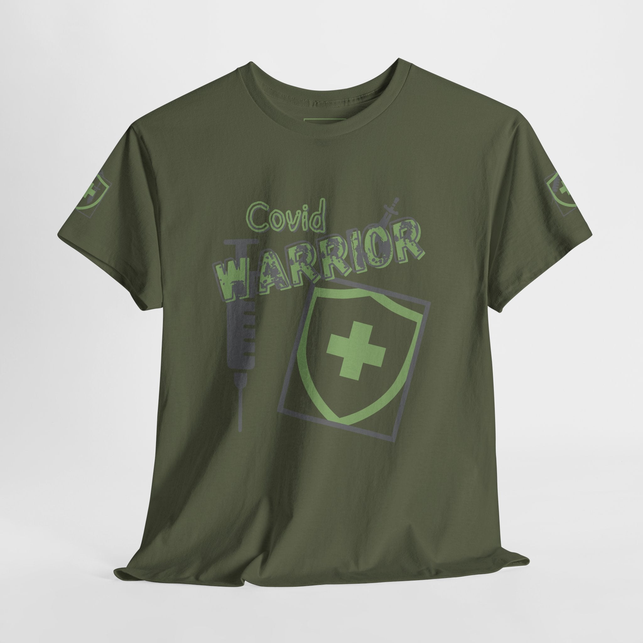 COVID Warrior Nurse & EMS T-Shirt(Green|Grey) | Medical Staff Tribute Tee | EMS Casual Tee |