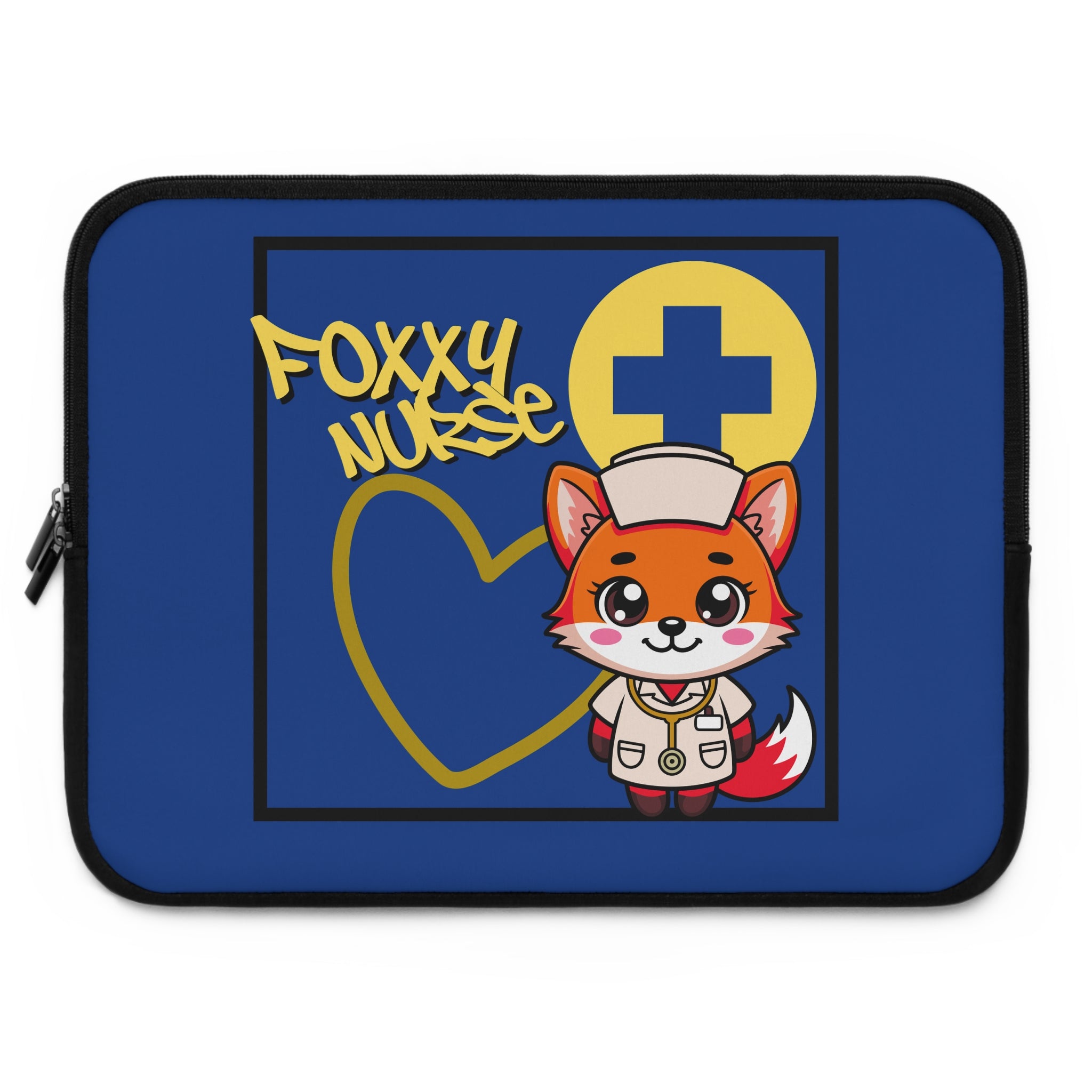 Foxxy Nurse Laptop Sleeve(Yellow|Blue|)|Laptop/Tablet Case for Nurses & Doctors| Tablet Sleeve For Medical Workers |Medical Symbol Protective Case for Nurses & EMTs