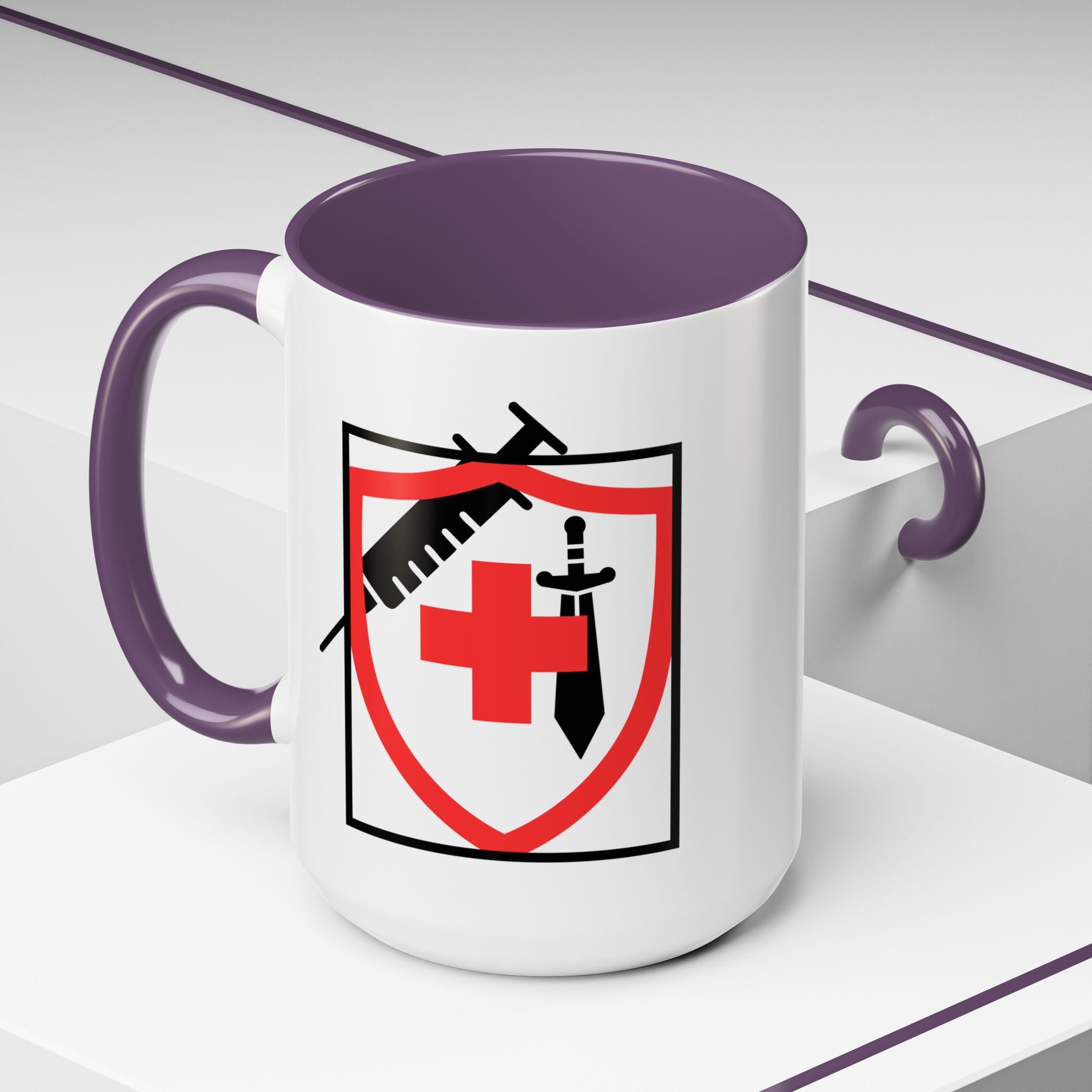 COVID Warrior Coffee Mug(Red|Black) | Vaccine Shield Accent Mug 11/15oz| Medical Staff Work Mug |