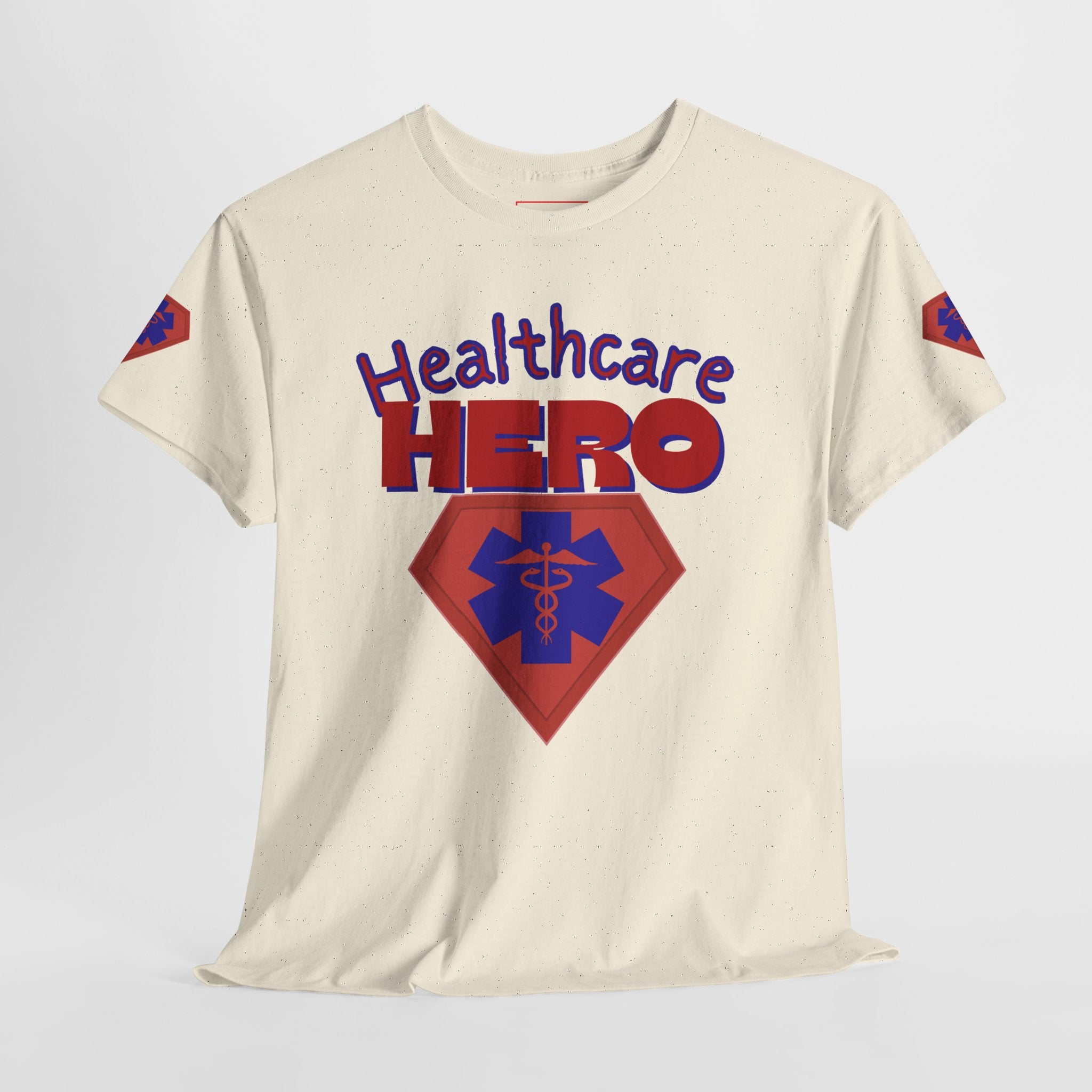 Healthcare Hero T‑Shirt(Blue|Red) | Med Team T-shirt | Medical Staff T-Shirt | Cool Medical Shirt | Cool Nursing Tee |