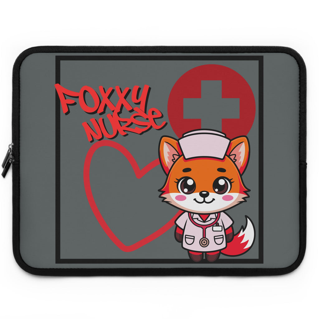 Foxxy Nurse Laptop Sleeve(Red|Grey|)|Laptop/Tablet Case for Nurses & Doctors| Tablet Sleeve For Medical Workers |Medical Symbol Protective Case for Nurses & EMTs
