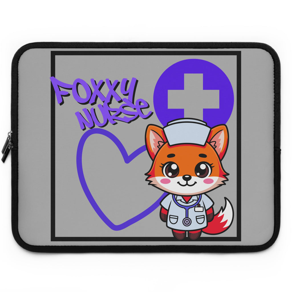 Foxxy Nurse Laptop Sleeve(Purple|Grey|)|Laptop/Tablet Case for Nurses & Doctors| Tablet Sleeve For Medical Workers |Medical Symbol Protective Case for Nurses & EMTs