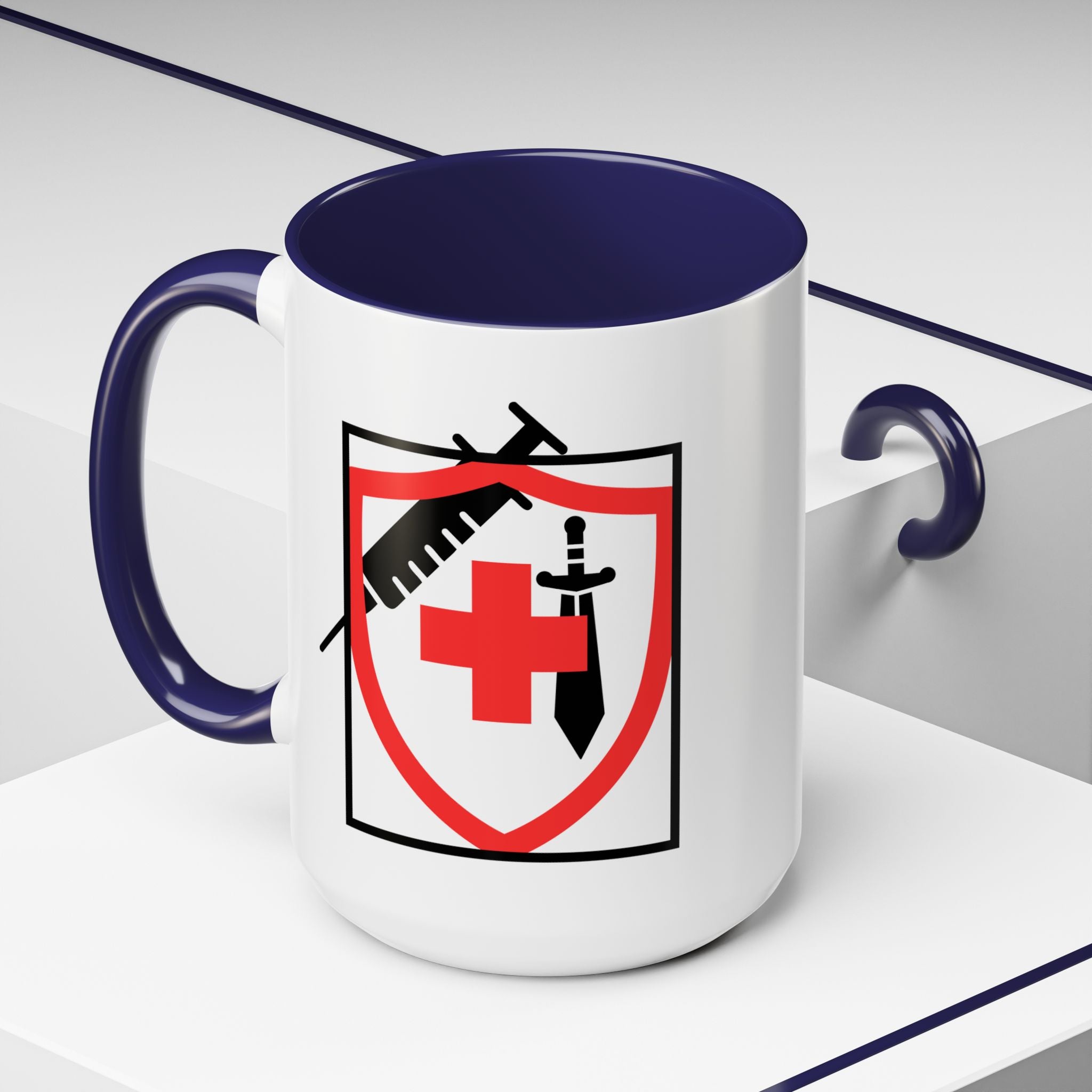 COVID Warrior Coffee Mug(Red|Black) | Vaccine Shield Accent Mug 11/15oz| Medical Staff Work Mug |