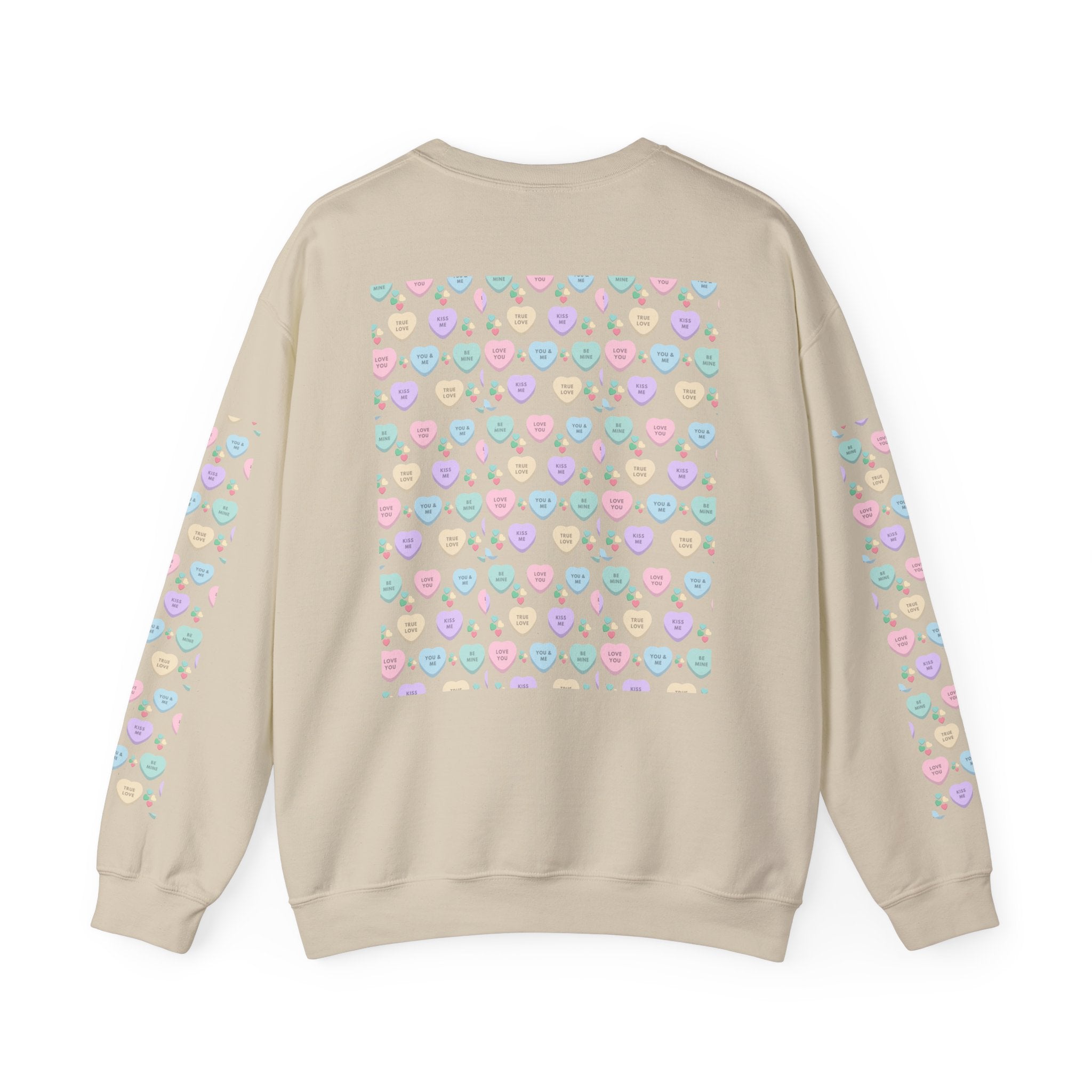 Candy Kisses Valentines Day Crewneck Sweatshirt | Heart Sweater | Candy Sweater |