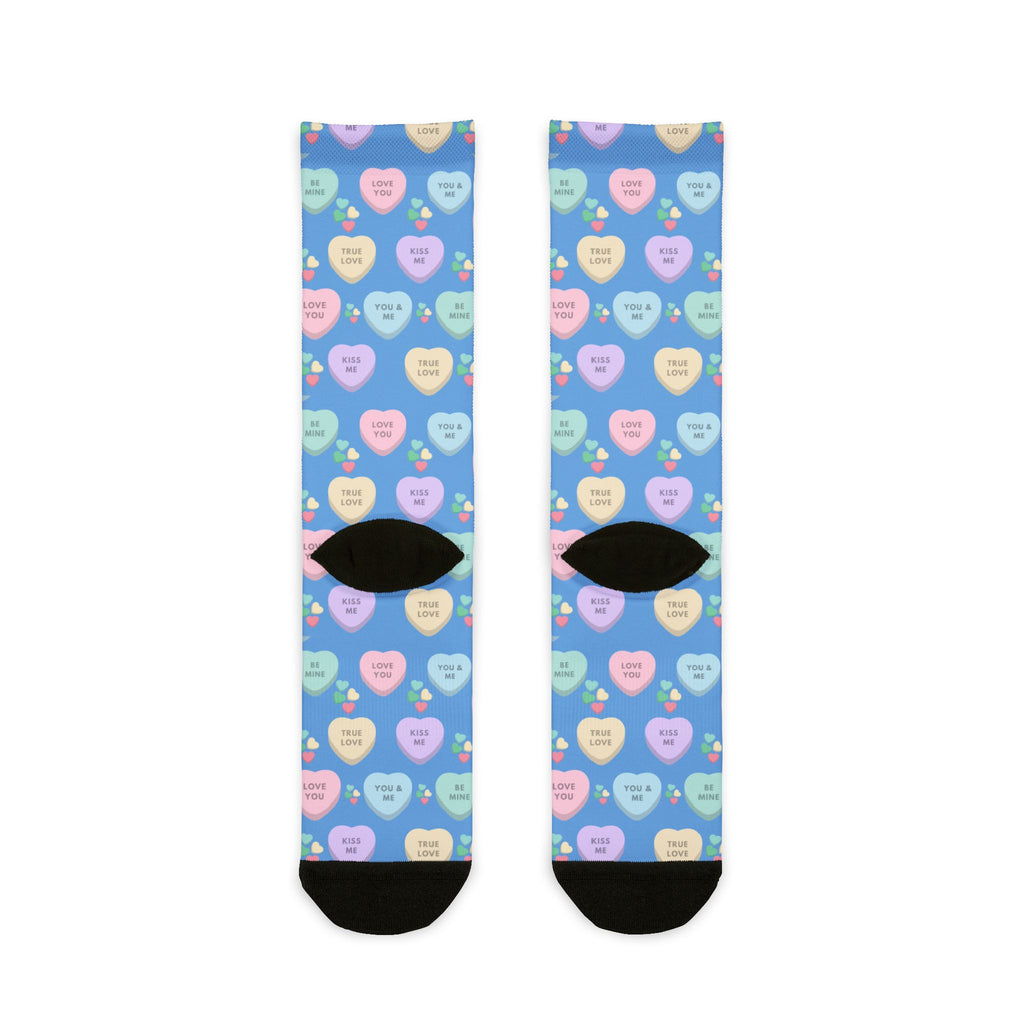 Candy Kisses Valentines Day Crew Socks | Heart Socks | Candy Socks |
