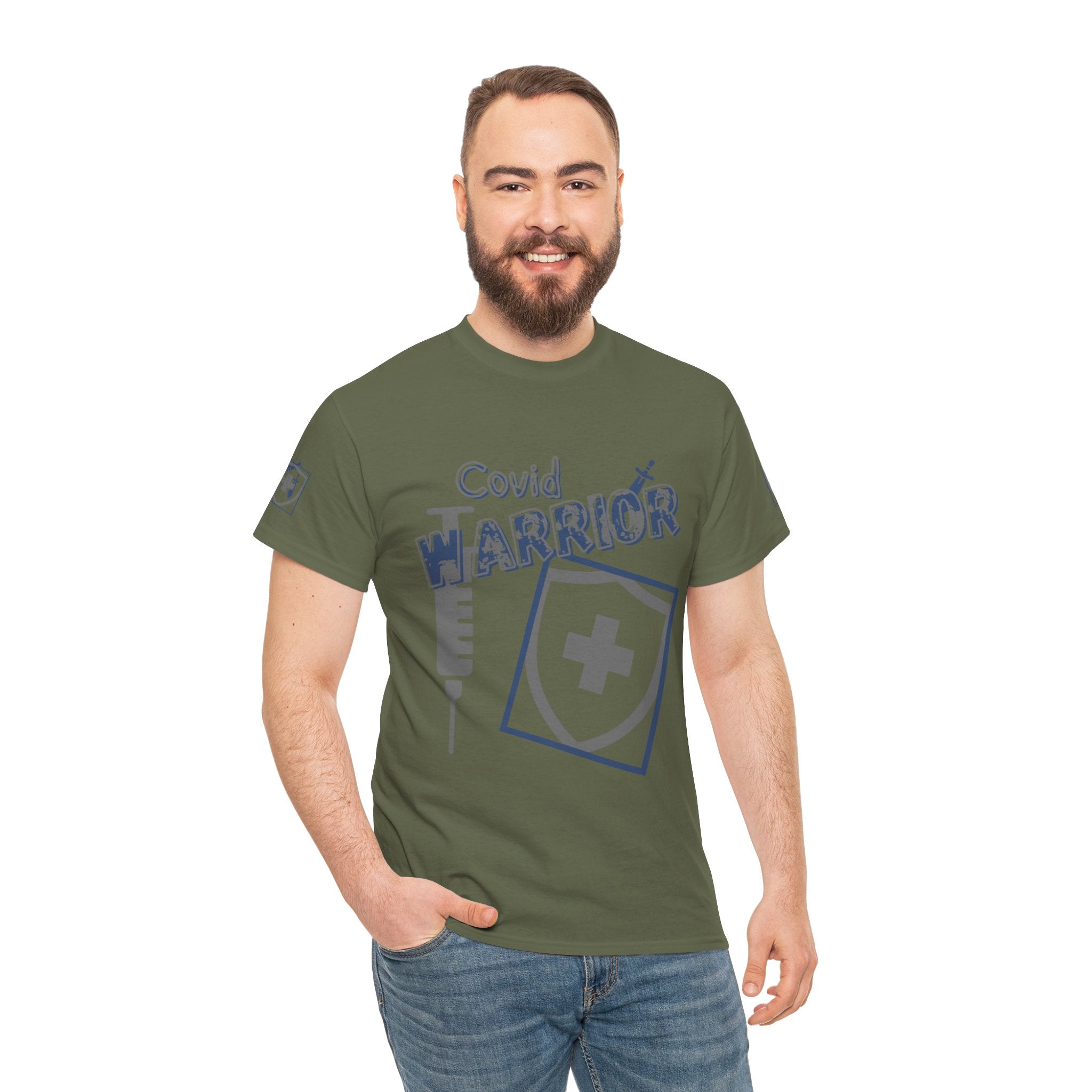 COVID Warrior Nurse & EMS T-Shirt(Blue|Grey) | Medical Staff Tribute Tee | EMS Casual Tee |