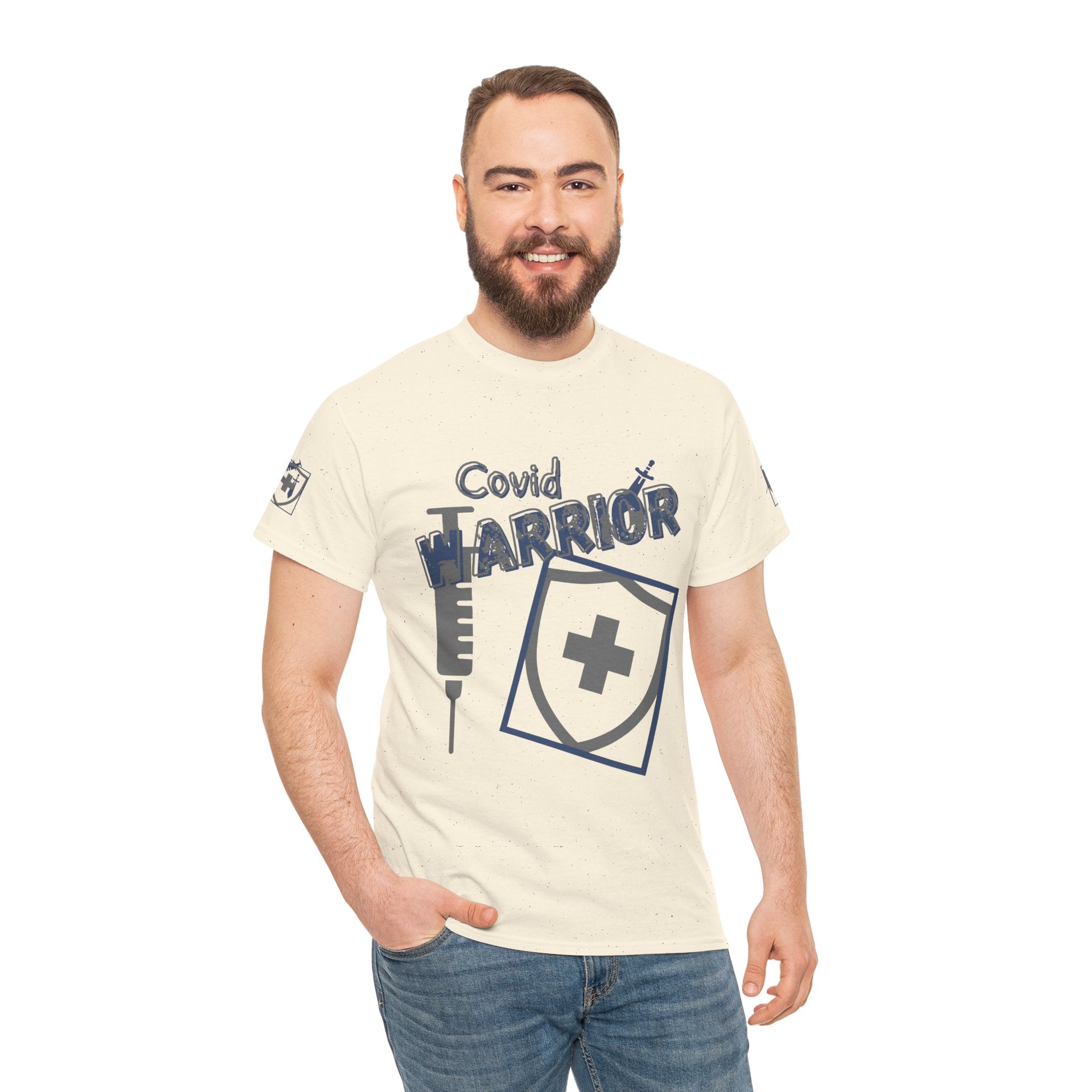 COVID Warrior Nurse & EMS T-Shirt(Blue|Grey) | Medical Staff Tribute Tee | EMS Casual Tee |