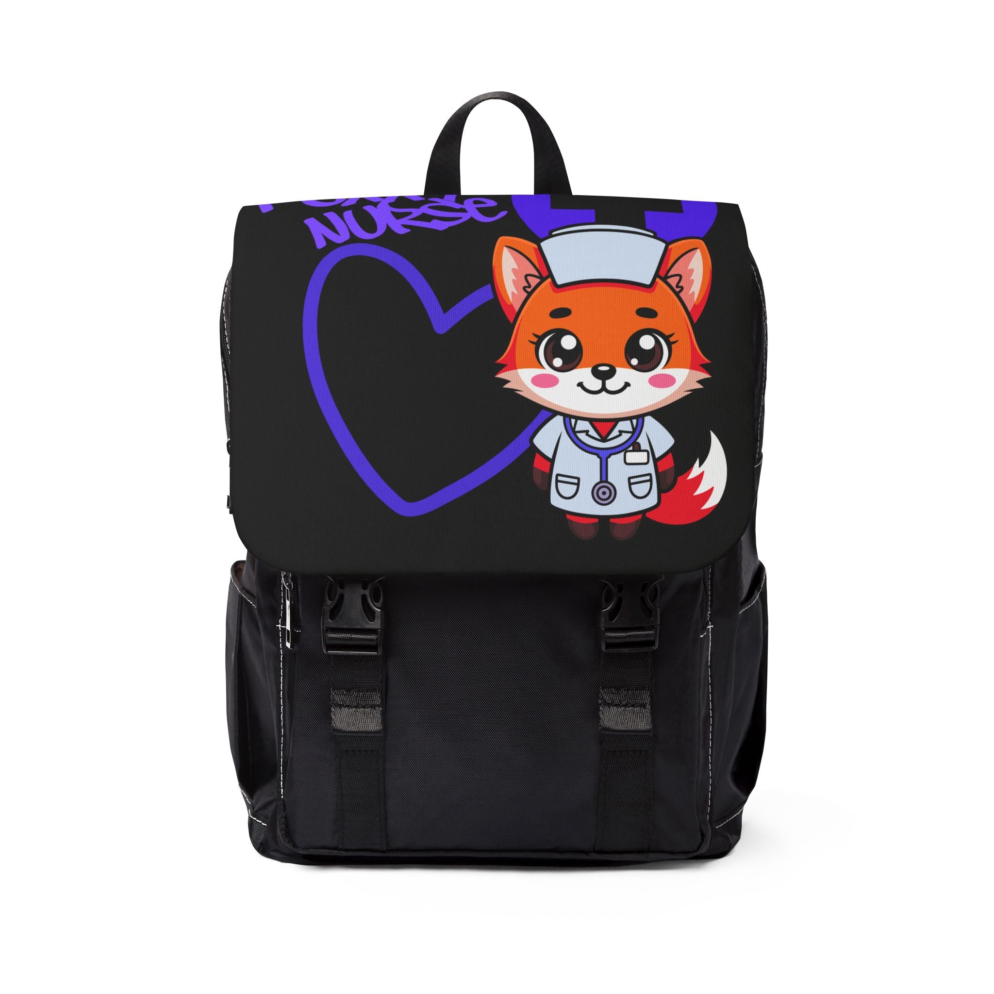 Foxxy Nurse Backpack(Purple|Black) | Cute Medical Staff Shoulder Bag | Cute Nurse Backpack |