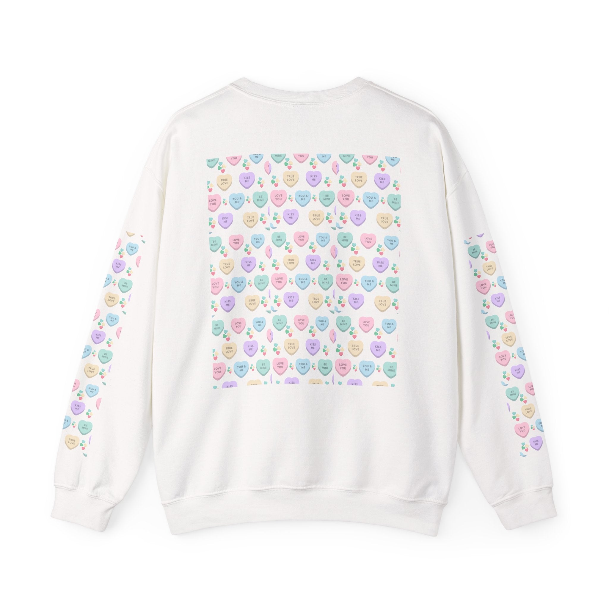 Candy Kisses Valentines Day Crewneck Sweatshirt | Heart Sweater | Candy Sweater |