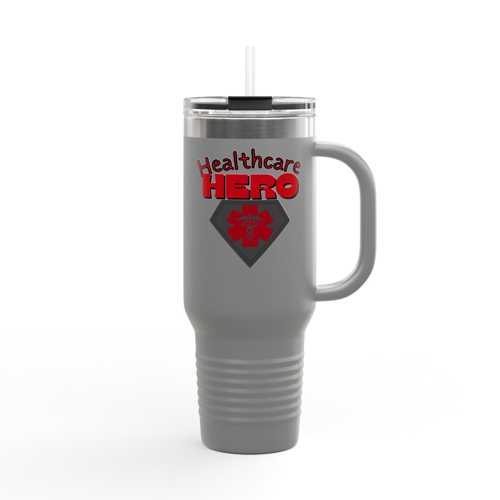 Healthcare Hero 40oz Insulated Travel Mug(Red|Black)| Travel Mug For Medical Workers | EMS Travel Mug | Healthcare Mug |