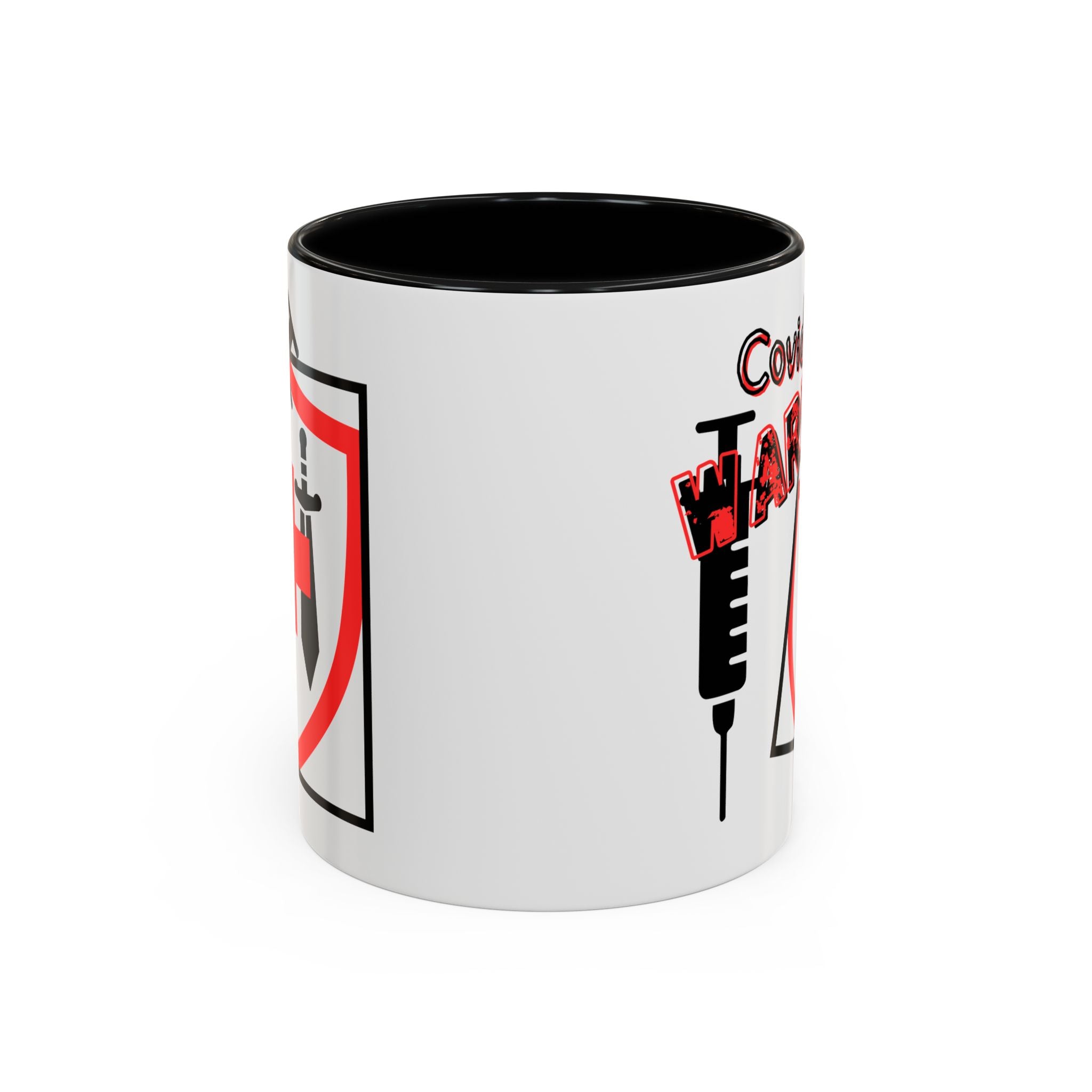 COVID Warrior Coffee Mug(Red|Black) | Vaccine Shield Accent Mug 11/15oz| Medical Staff Work Mug |