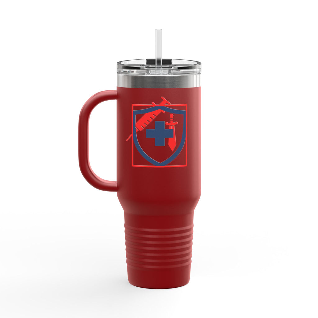 COVID Warrior 40oz Insulated Travel Mug(RedBlue)|Tumbler for Medical Professional| EMS Travel Mug |