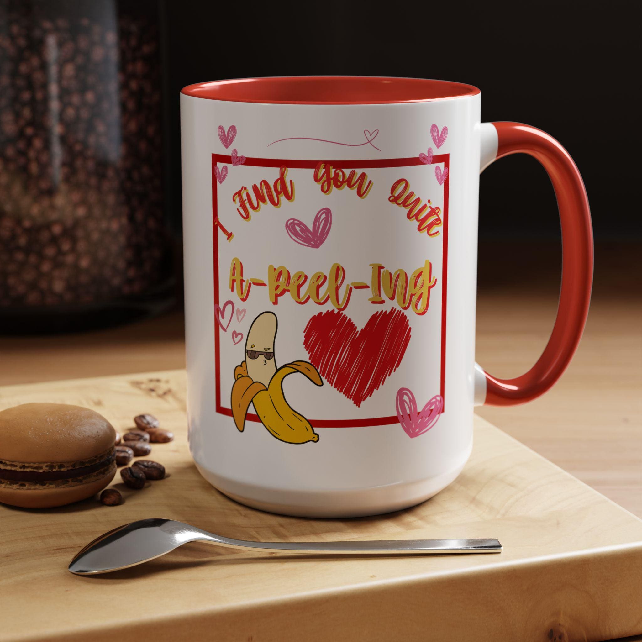 A-Peel-Ling Valentines Day Accent Coffee Mug (11, 15oz) | Love Mug | Heart Mug | Funny Mug |