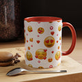 Love Emoji Valentine's Accent Coffee Mug | 11oz 15oz | Love Mug | Valentines Gift | Be Mine Mug