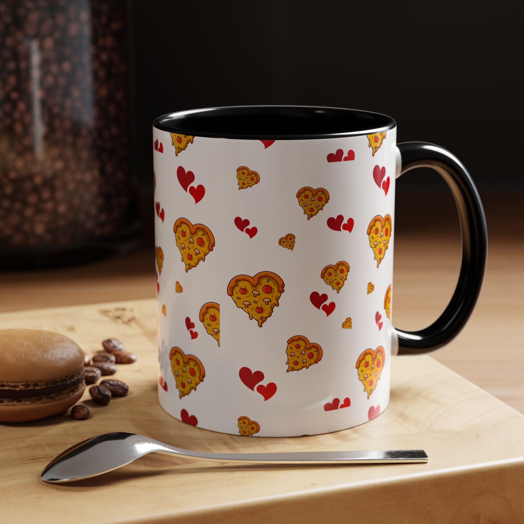 Pizza Heart Valentines Day Mug | Accent Coffee Mug 11oz or 15oz | Love Mug | Heart Mug | Valentines Gift