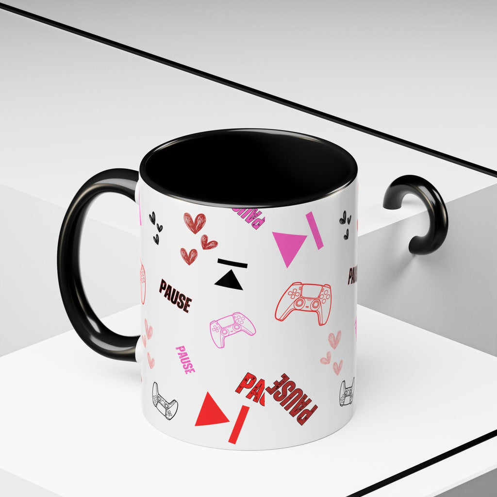 Valentine Gamer Heart Controller Mug | Accent Coffee Mug 11oz 15oz | Gamer Valentines Mug | Gamer Mug |
