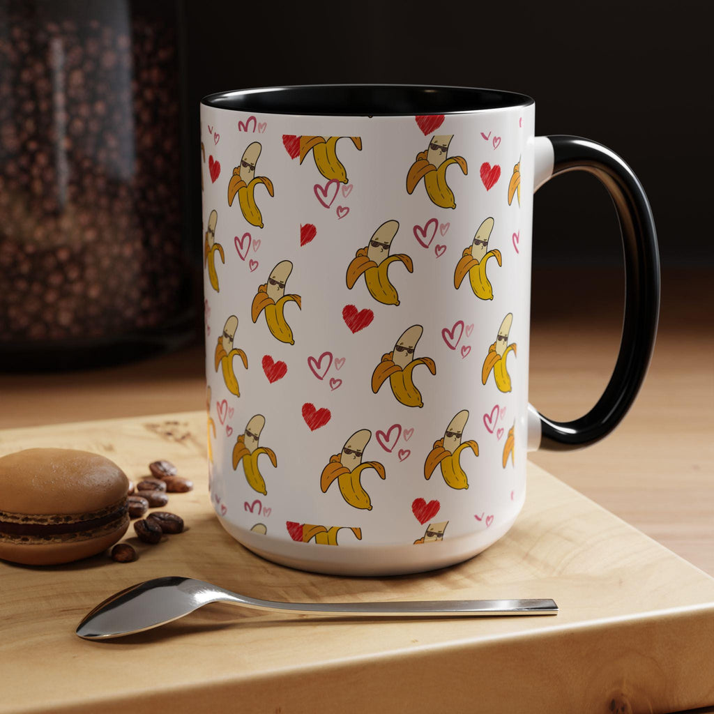 Banana Hearts Valentine Coffee Mug | Cute Valentine Morning Mug | Valentines Day Mug | Cool Valentines