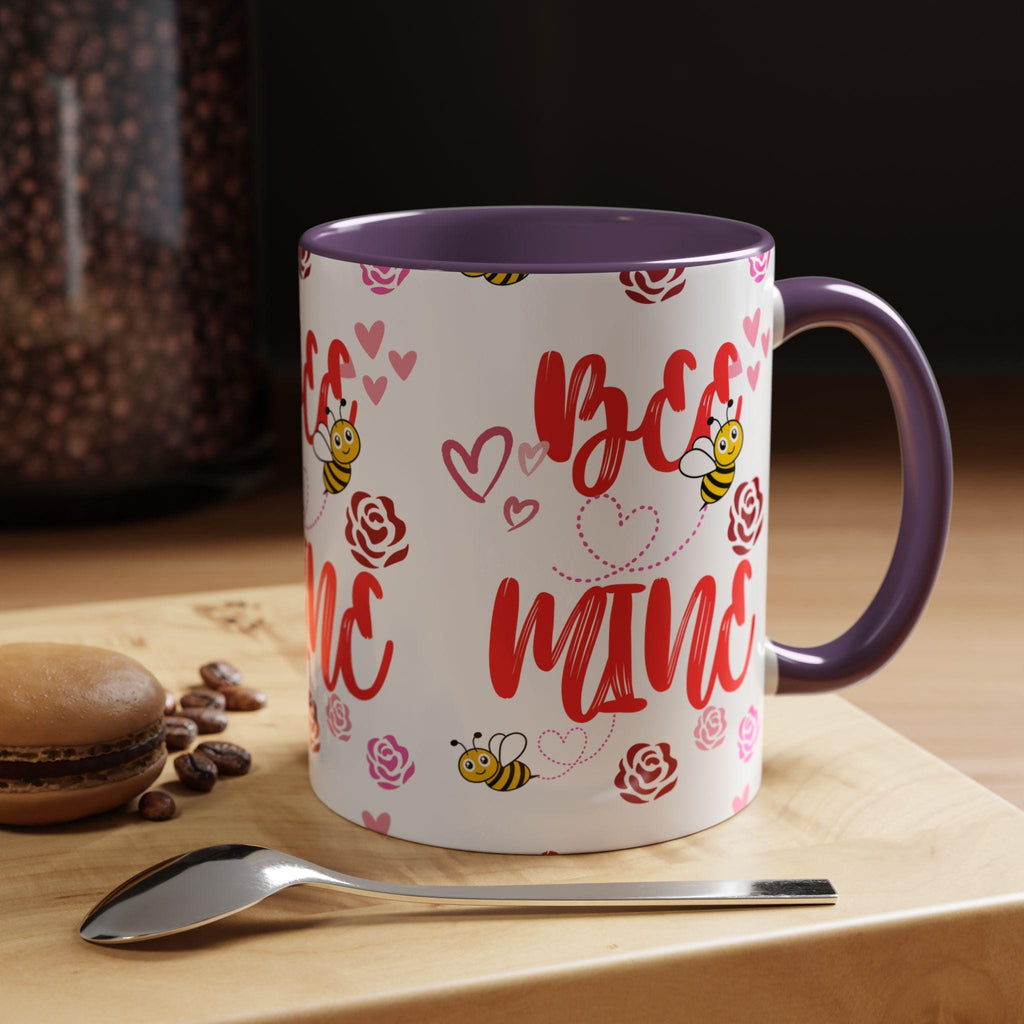 Bee Mine Mug | Valentine Bee Heart Roses Coffee Cup