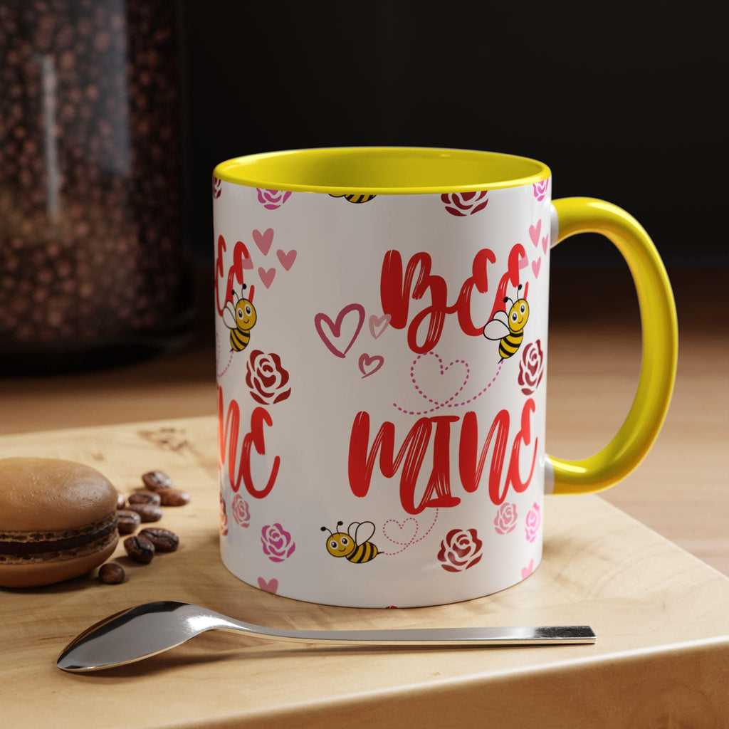 Bee Mine Mug | Valentine Bee Heart Roses Coffee Cup