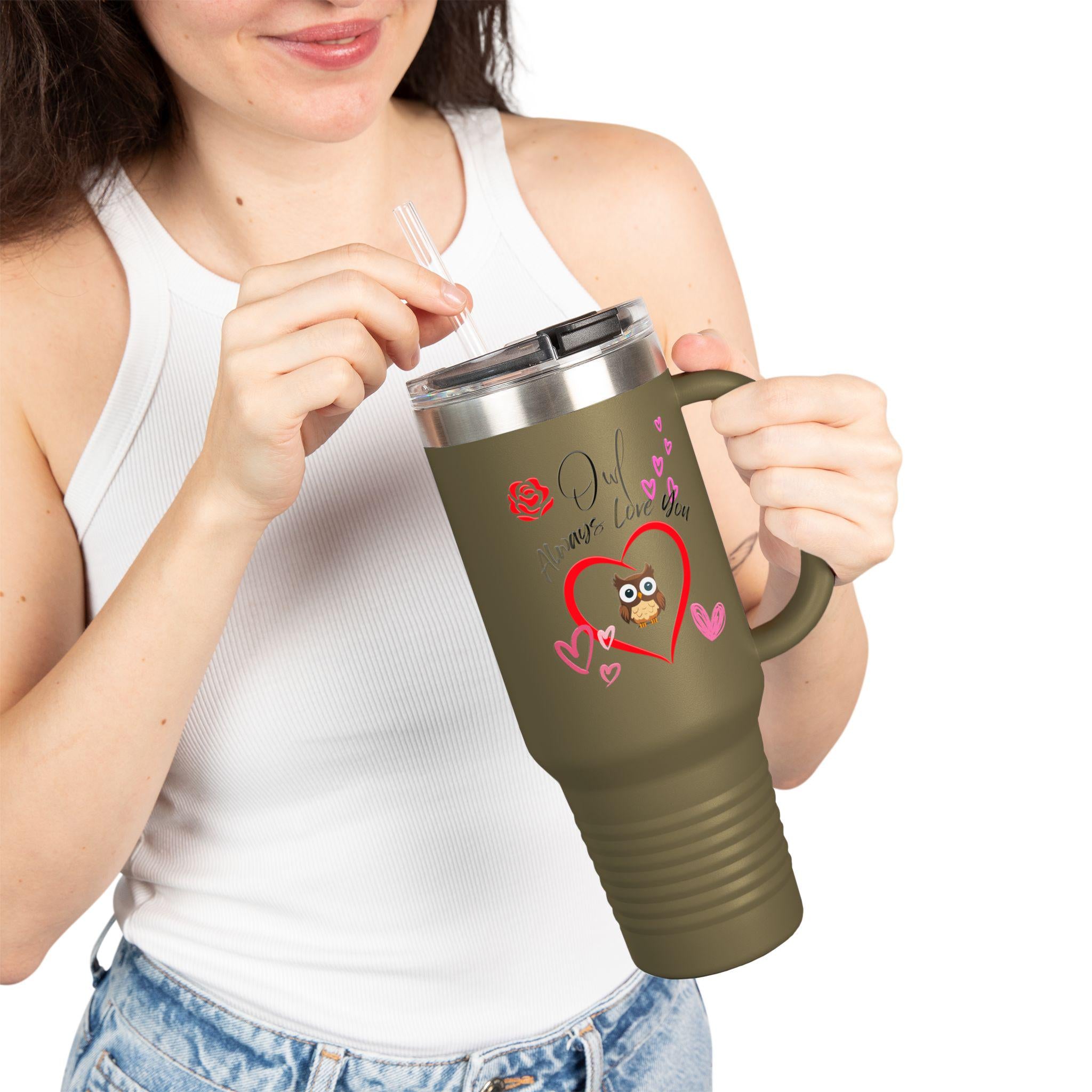Owl Always Love You Valentines Day 40oz Travel Mug | Valentine Tumbler | Owl Lover Valentine |